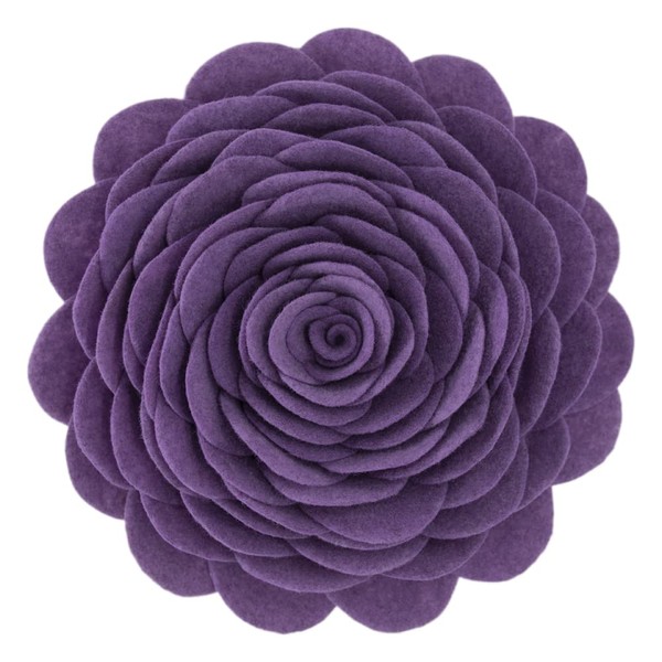 KINGROSE 3D Flower Decorative Throw Pillow Round Cushion for Sofa