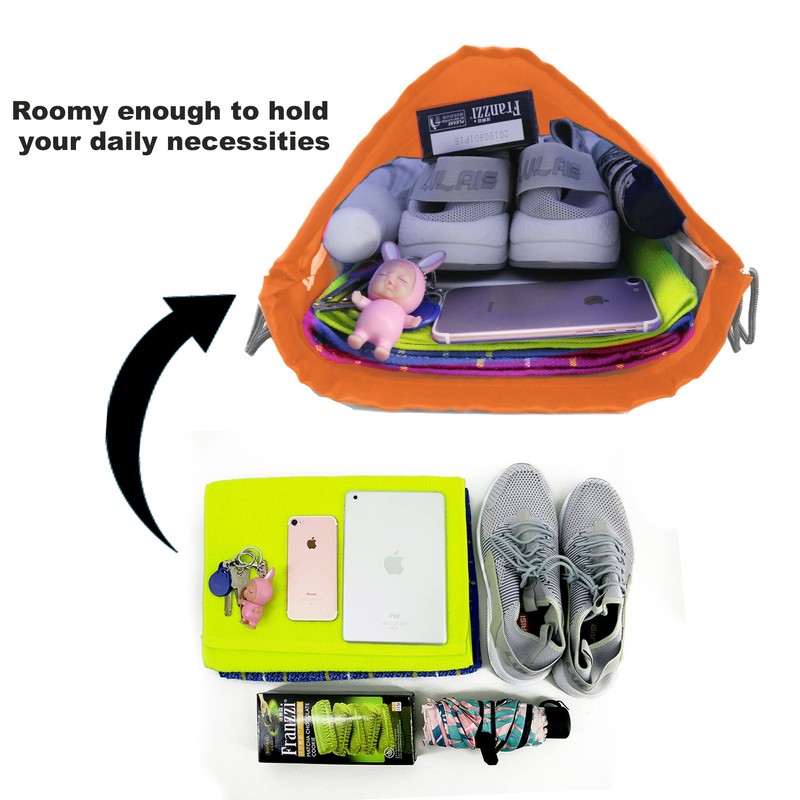 BeeGreen 10 Packs Orange Drawstring Bags for Birthday Party Gym