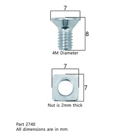 Gardinia Door Latch Bolt Lock Keep M4 Grub Screw Bolt & Nut Kit Bag 5