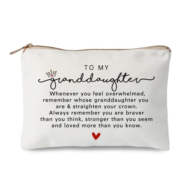 To My Granddaughter Cosmetic Bag Gift, Gift For Granddaughter, Granddaughter