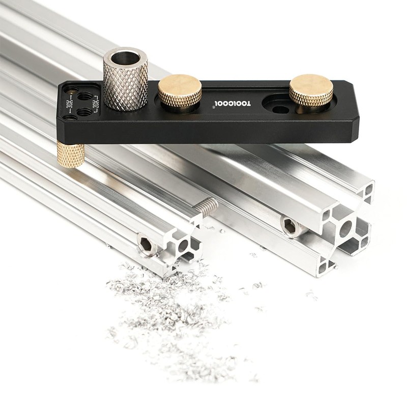 TOOLCOOL Aluminum Profile Drill Guide Access Hole Drill Jig For