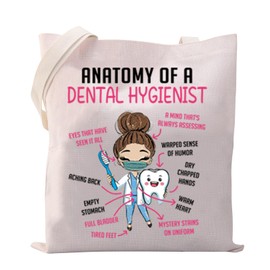 XYANFA Dentist Gift Shopping Bag Orthodontist Gift Dental hygienist Life Gift Teeth Gift Dental Assistant Gift Tote Bag (DENTAL HYGIENIST)