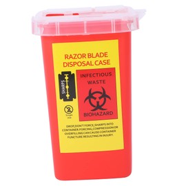 BIUDECO 1Pc Razor Blade Disposal Case Durable Storage Container for Barbershop and Salon Use Lightweight and Design Easy to Carry Red