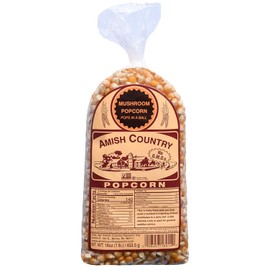 Amish Country Popcorn | 1 lb Bag | Mushroom Popcorn Kernels | Old Fashioned with Recipe Guide (Mushroom - 1 lb Bag)