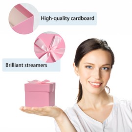 GP SUP GP SUP 6 Pink & 6 Red Gift Boxes with Lids for Birthdays, Red for Christmas,Pink for Valentine's Day,Graduation and All Occasions, (12-Count, Finished Size 6'' x 6''x 6'')