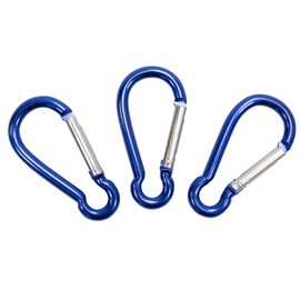 Scuba Choice Aluminum Locking Carabiner Clip 2.7" Heavy Duty Rust-Resistant Secure & Durable for Outdoor Boating Camping Hiking Fishing Diving – Blue, Multi-Use Gear -3 Pack