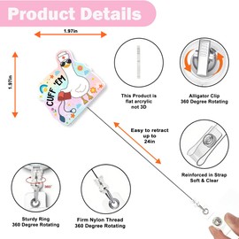 AZGUAMI Funny Nurse Badge Reel – Retractable Cute ID Badge Holder with Alligator Clip for Doctor, CNA, Medical Assistant, LPN, Healthcare Worker – Cuff ’Em Appreciation Gift – Nurse Week Accessory