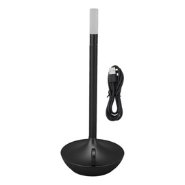 Cordless Table Lamp Innovative Candle Shape 3 Levels Brightness Dimmable Rechargeable LED Desk Lamp Black