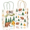 JarThenaAMCS 24Pcs One Happy Camper Paper Gift Bags Camping First