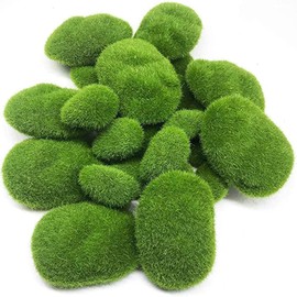 Tashce 10pcs Artificial Moss Stones 5 Sizes Green DIY Decoration