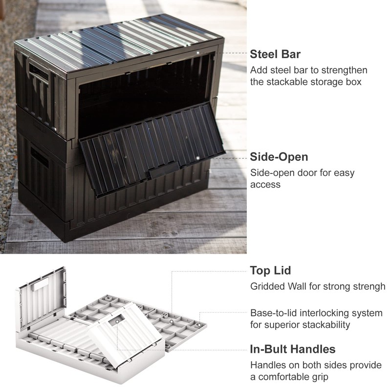 livinbox 45L Stackable Foldable bins for storage, Collapsible Storage Bins