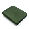 Exbeita Men's Bifold Wallet, Italian Leather, Genuine Leather, Round Zipper,