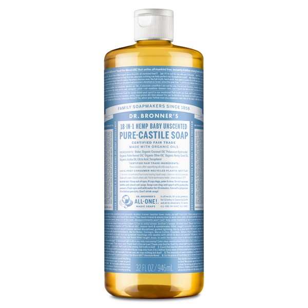 Dr Bronners - 18 in 1 Pure Castile Liquid Soap - Baby Unscented (946ml)