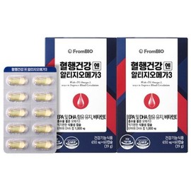 Frombio 프롬바이오정가 78000 혈행건강엔 알티지오메가3 2개월(60캡슐2... FromBio Jeongga 78,000 Blood Circulation Health RTG Omega-3 2 Months (60 Capsules)