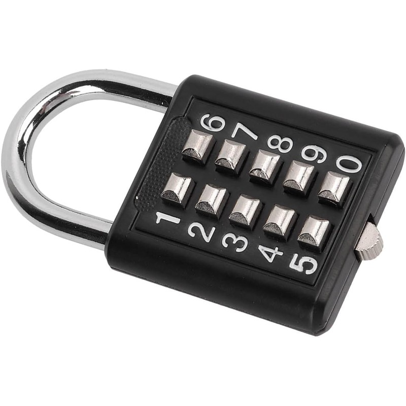 Combination Lock, 10 Digits Push Button Padlock Luggage Lock Gym