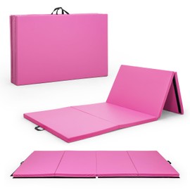 CAP All Purpose Folding Anti Tear Exercise Training Aerobic Fitness Gym & Gymnastics Balance Mat. 10' x 4' x 2" thick PINK
