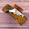Emulily Western Tooled Steer Head 3.25 "Hair Claw Clips Navajo