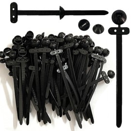 50pcs Nylon Universal Cable Tie Buckle, Push Mount Zip Ties Heavy Duty with Pin & Button Design, Automotive Zipper Clips, Multipurpose Plastic Cable Ties Tool for Car Daily Repair Quick Fix