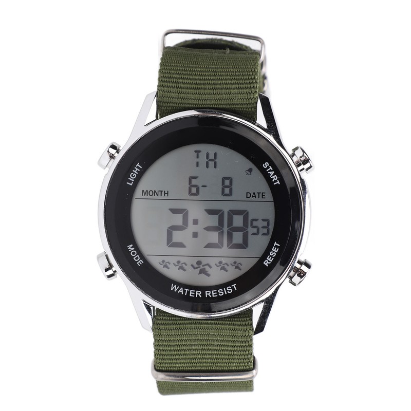 Mens Digital Sports Waterproof Watch Dual Time Zone Stopwatch Calendar