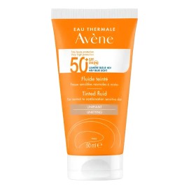 Protector Solar Facial Dermatológico con Color Avene FPS50+ Bloqueador Solar Facial para Piel Mixta y Grasa Fluido con Color Protección UVA UVB 50ml