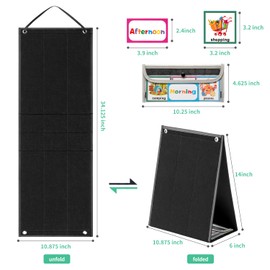 ANSTROUT Large Black Visual Schedule Chart for Kids Chore with 92 Pcs Cards, Visual Behavioral Routine Tool for Toddlers, Daily Schedule Board Autism Learning Materials for Classroom Home