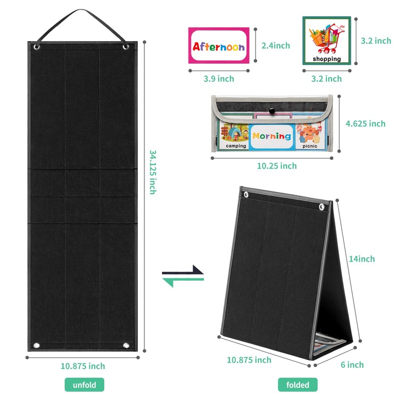 ANSTROUT Large Black Visual Schedule Chart for Kids Chore with