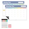 Loukin 17"x11.8" Dry Erase Calendar Set (Monthly+Weekly), Electrostatic Adsorption Whiteboard