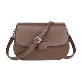 MoreFarther Crossbody Bags for Women, Genuine Leather Shoulder Bags with 2 Removable Adjustable Straps (Coffee)