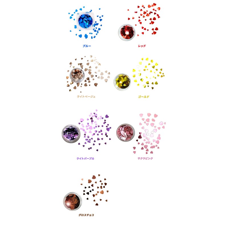 Nail Hologram MIX Heart Holo Glitter (Sakura Pink)