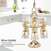 6Pcs Chinese Chalice Retro Style Zinc Alloy Glass Embossed Flower