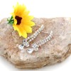 Uloveido Fashion Crystal Necklace and Stud Long Earrings Set, Rhinestone