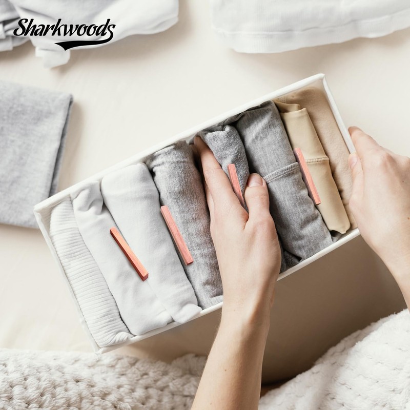 Sharkwoods Cedar Blocks for Clothes Storage 60 Pcs, Cedar Sticks