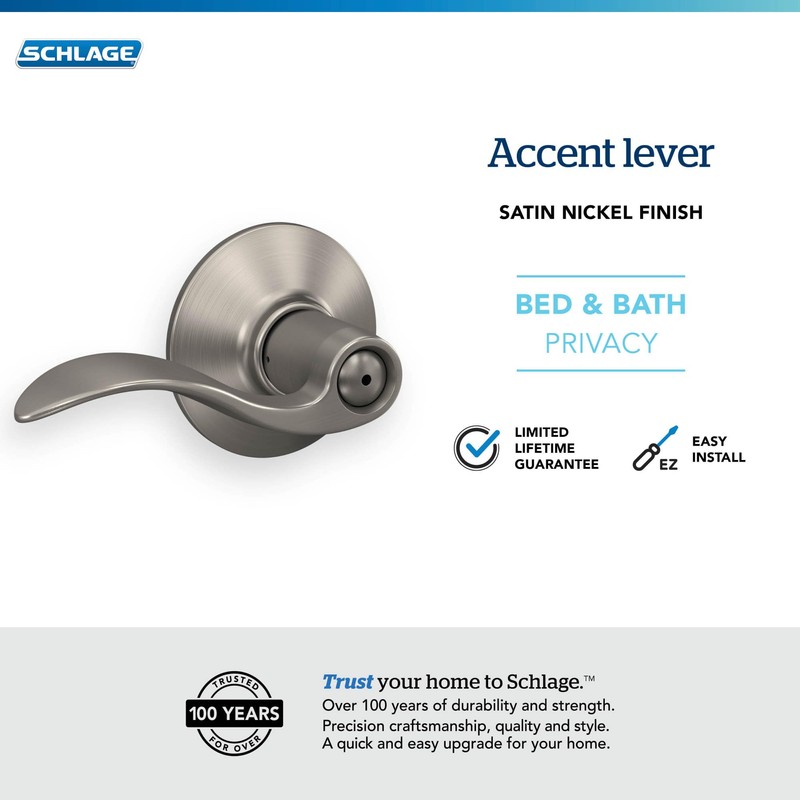 Schlage F40 ACC 619 Accent Door Lever, Bed & Bath