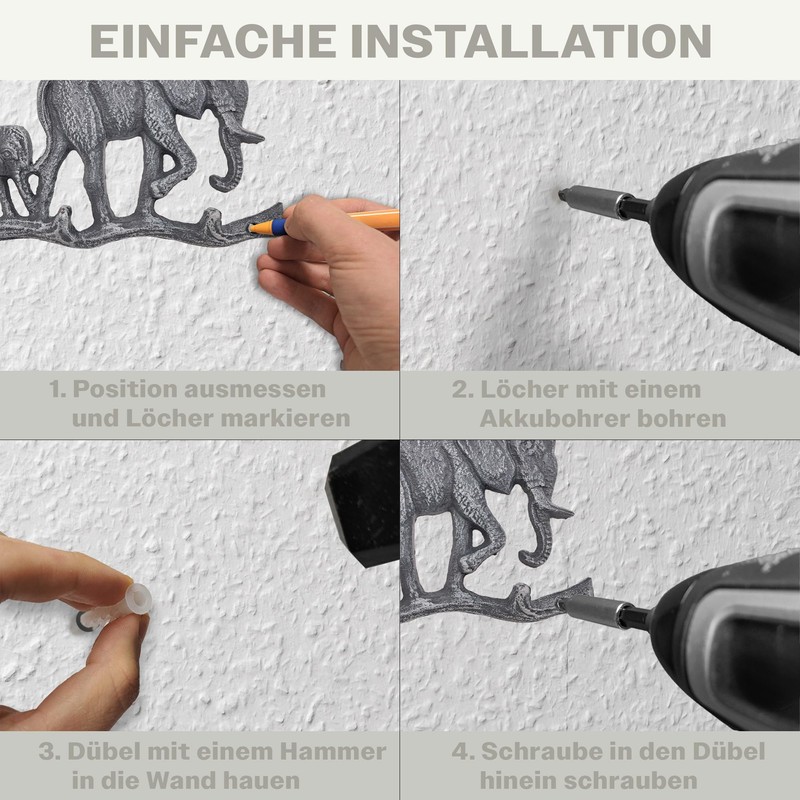your castle Decorative Wall Hook with Elephant Motif, Cast Iron,