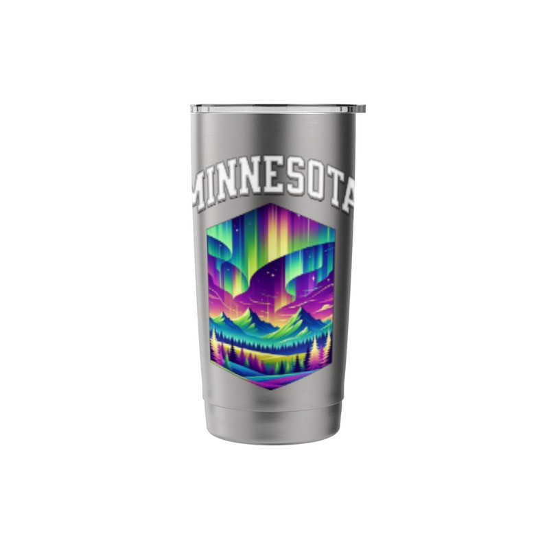 Minnesota Aurora Borealis Northern Lights Vacation Souvenir Stainless Steel Insulated
