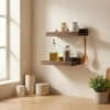 Z metnal Mini Floating Shelves, Small Natural Wooden Display Wall