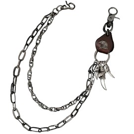 White Fang AZ179 Men's Wallet Chain, Eagle, Claws, Stylish, Fall Prevention, Lock, Key Ring, coffee