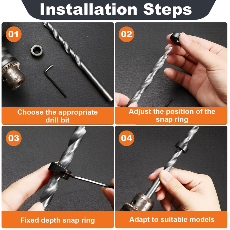 2PCS 9.5mm(3/8”) Pocket Hole Jig Kit, Pocket Hole Drill Bit