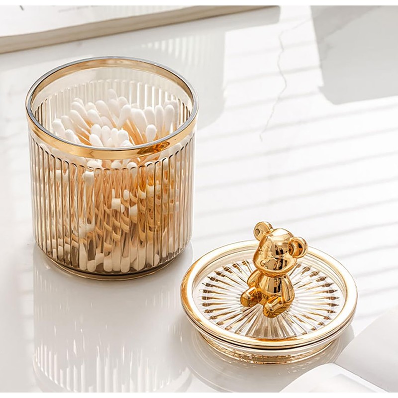 narunaru Cute Acrylic Trinket Box, Cotton, Toothpick, Interior Decoration, Lid