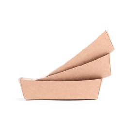 Vivopack® Chip Bowls, 14 x 7 x 4.5 cm, Pack of 100, Brown, Compostable, Paper Bowls, Disposable, Environmentally Friendly, Currywust French Paper Plates, Disposable Tableware, Disposable Plates