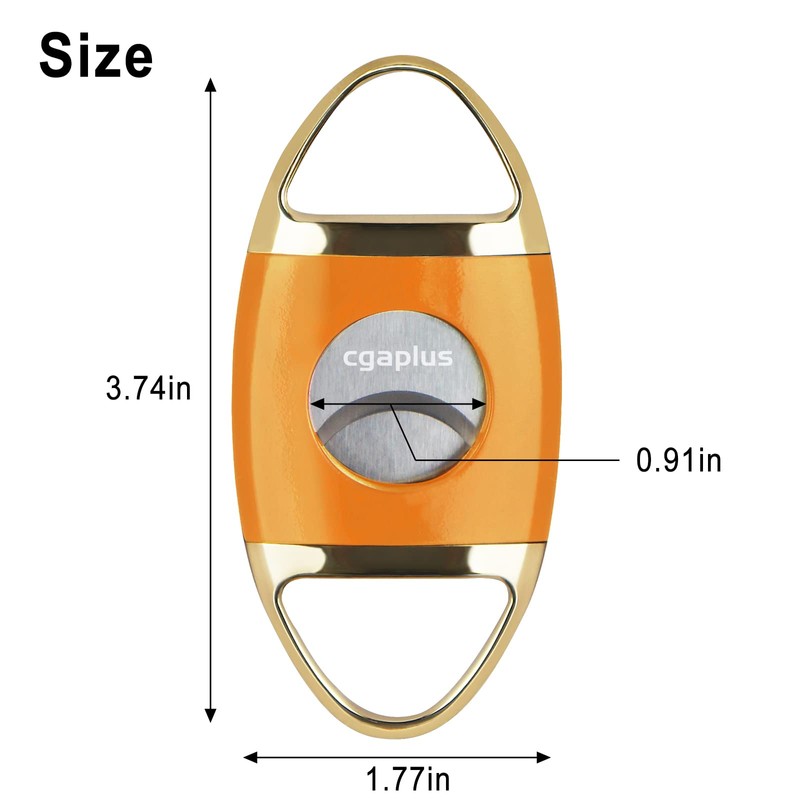 Cigar Cutter Stainless Steel Double Blade Guillotine with Leather Pouch