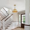 ALAISLYC 16 Inch Gold Pendant Lights Hammered Matte Pendant Lights