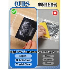 Easy-Slide Photocard Sleeves Photo Protector for 3x4in Ultrasound Pictures
