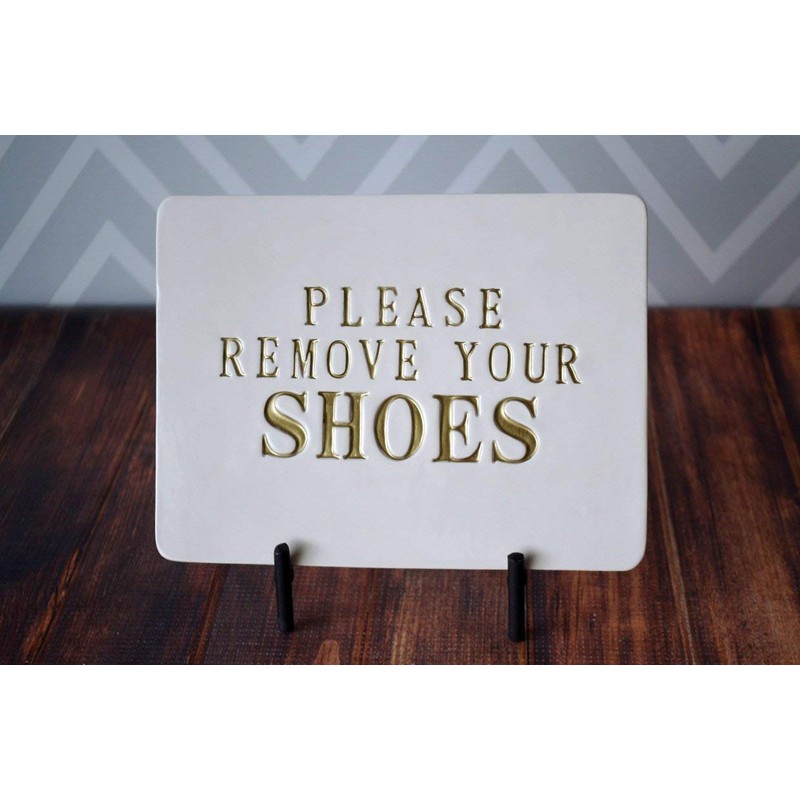 Please Remove Your Shoes Sign - With Metal Stand -