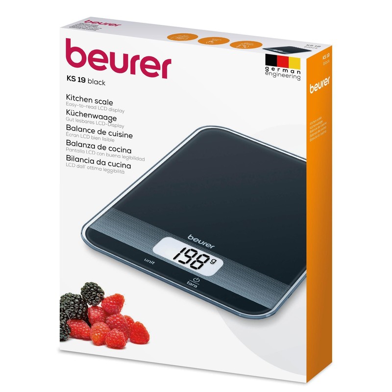 Beurer KS 19 slate kitchen scale, glass