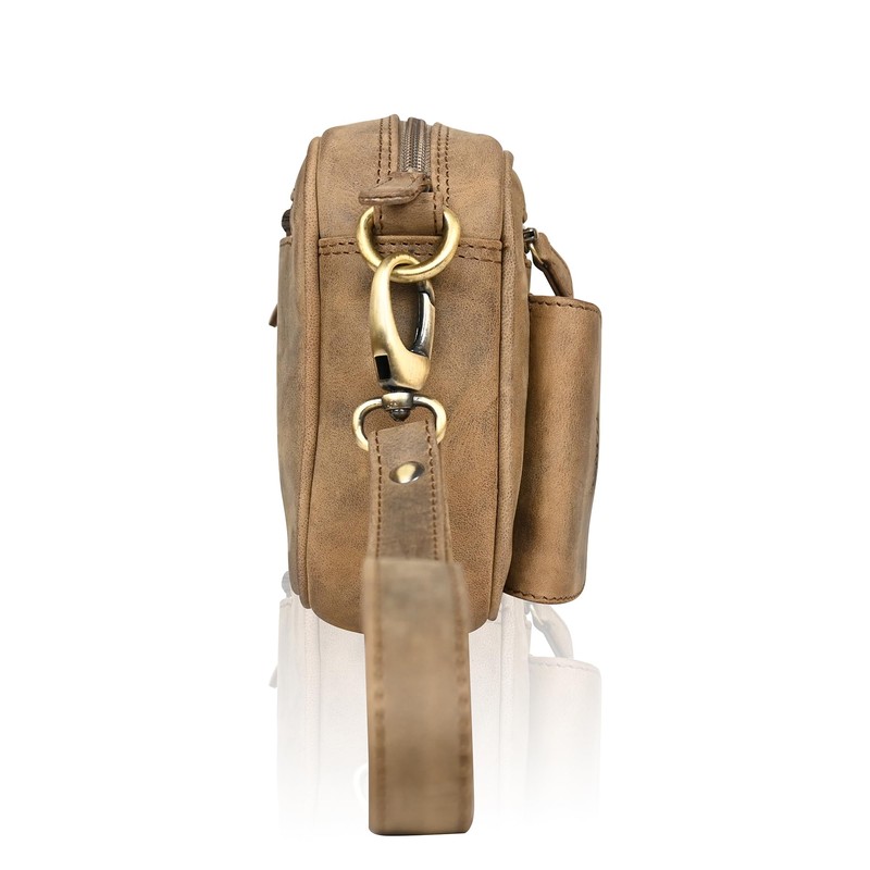 Leather Wrist Bag for Unisex Made of Cowhide Leather 21-