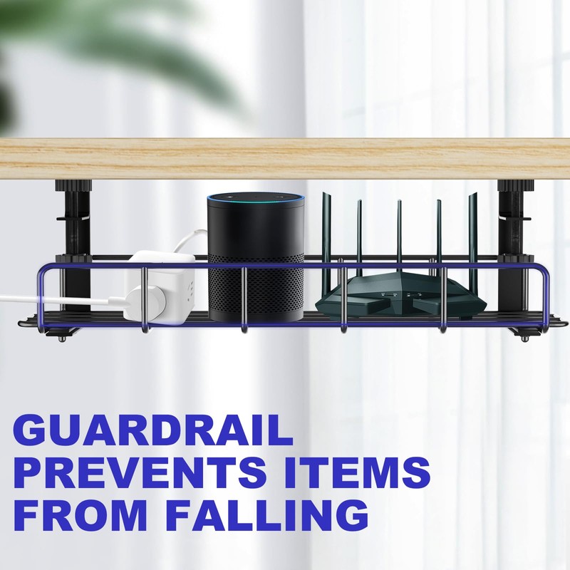Under Desk Cable Management Tray, 31.5'' No Drill Steel Cable
