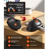 Omikamo Ergonomic Wireless Trackball Mouse, Bluetooth & 2.4G, Red