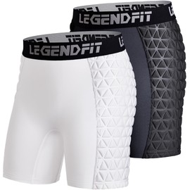 Legendfit Women Softball Padded Shorts Compression Sliding Underwear for Baseball Football Lacrosse Cricket - 2 Pack