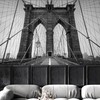 Black and White Brooklyn Bridge Wall Mural, Peel and Stick,